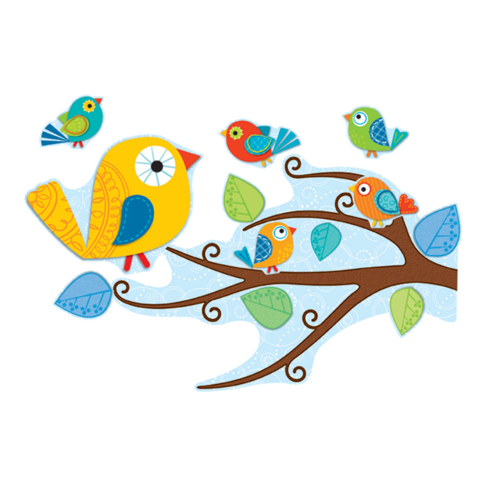 Carson Dellosa Education Boho Birds Bulletin Board Set - Learning Theme/Subject - Leaves, Birds, Tree Limb Shape - Multicolor - 1 Set MPN:110202