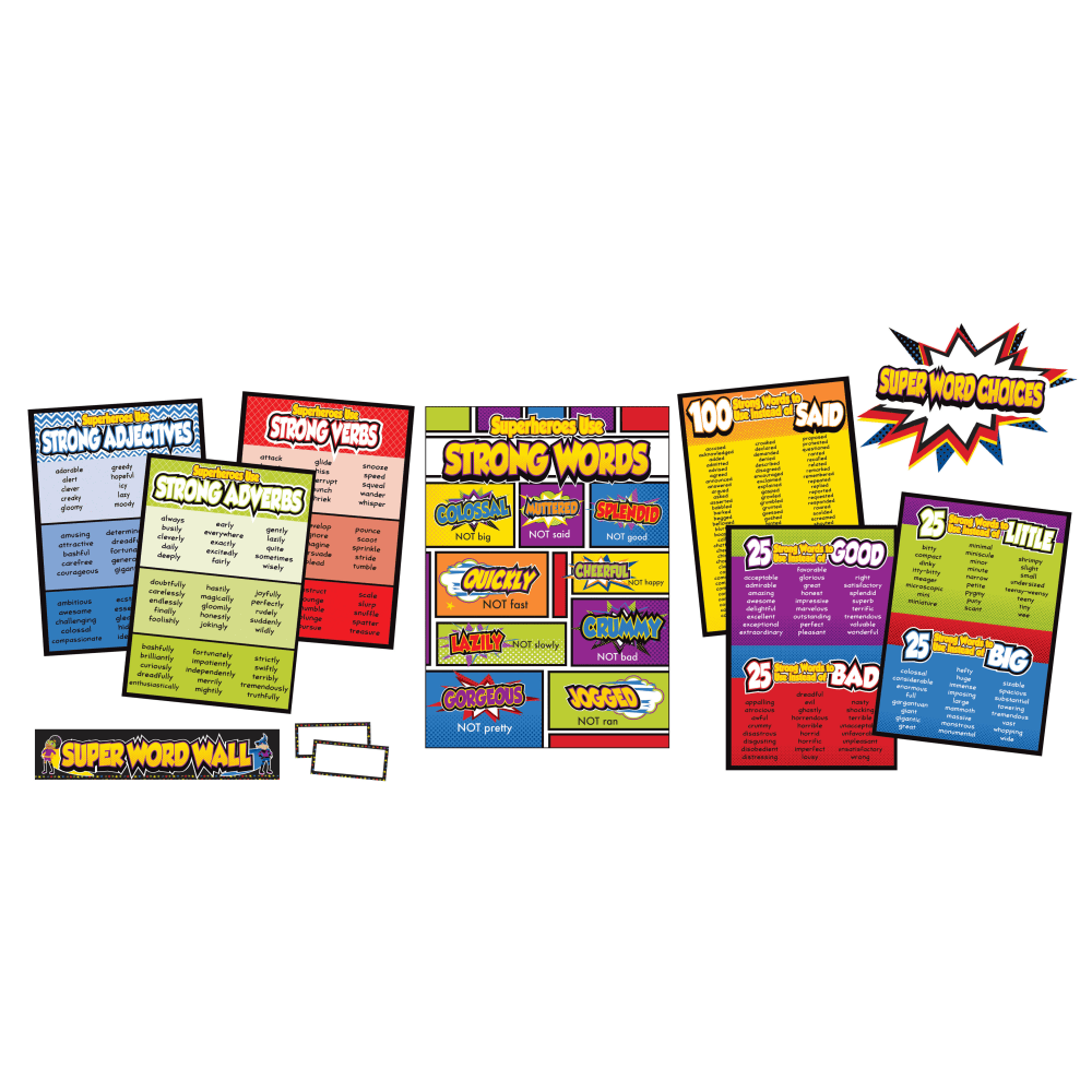 Carson-Dellosa Super Power Super Word Choices Bulletin Board Set, Multicolor, Grades 2-5 MPN:110311