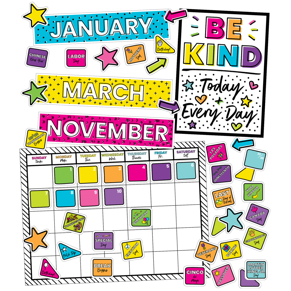 Carson-Dellosa Education Kind Vibes Calendar 129-Piece Bulletin Board Set MPN:CD-110522