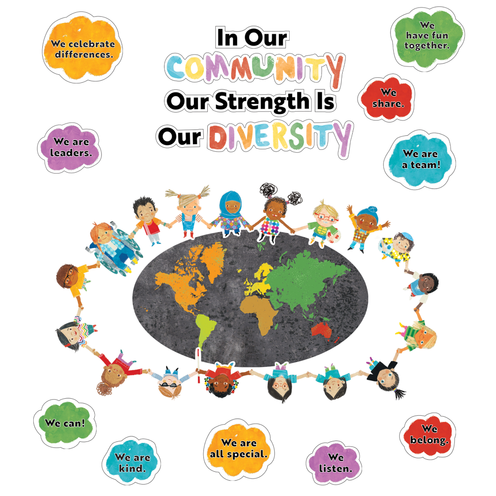 Carson-Dellosa Education All Are Welcome Our Strength Is Our Diversity 22-Piece Bulletin Board Set MPN:CD-110534