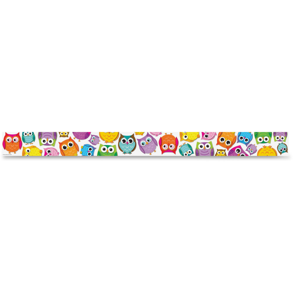 Carson Dellosa Education Colorful Owls Straight Borders - Learning Theme/Subject - 12 x Strips of Border, Owl Shape - Multicolor - 12 / Pack MPN:108176