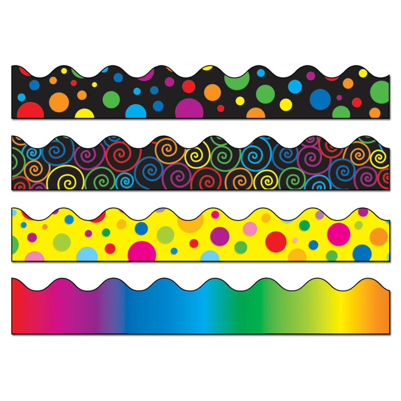 Carson-Dellosa Scalloped Borders, Multicolor, Grades Pre-K - 8, Pack Of 52 MPN:144031