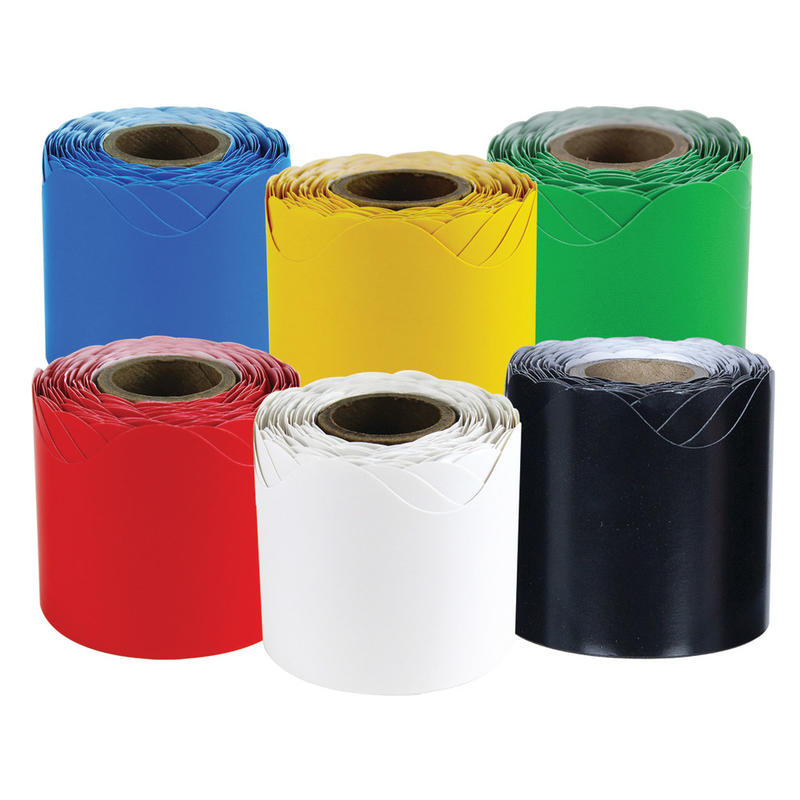 Carson-Dellosa Rolled Border Primary Color Set, 2 1/4in x 36ft, Multicolor MPN:145050