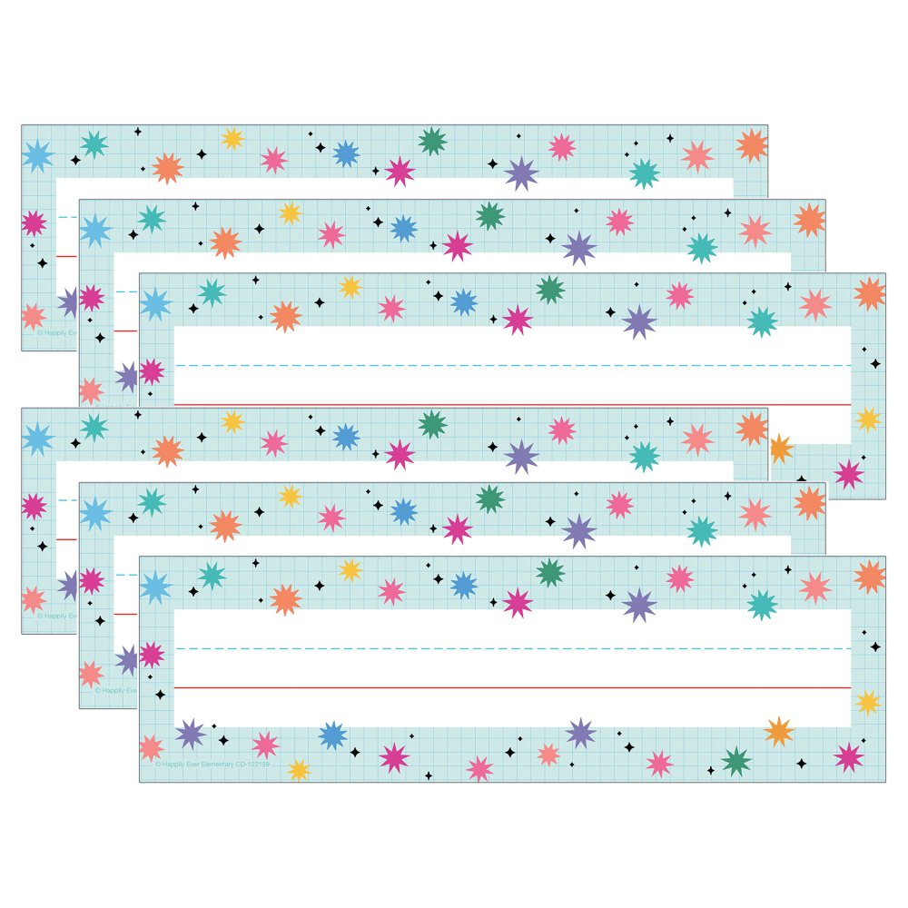 Carson Dellosa Education Name Plates, 9.5in x 2.875in, Retro Remix Name Plates, 36 Per Pack, Set Of 6 Packs MPN:CD-122159-6