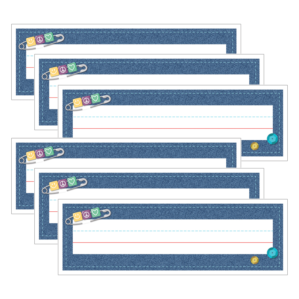 Carson Dellosa Education Name Plates, 9.5in x 2.875in, Crafty and Cool, 36 Per Pack, Set Of 6 Packs MPN:CD-122160-6