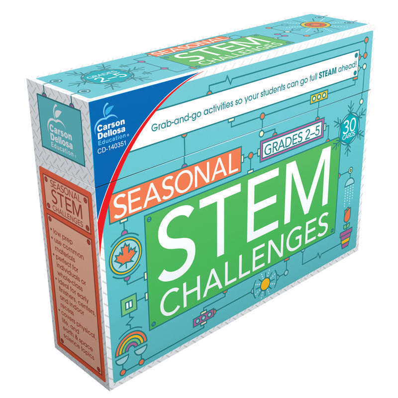 Carson-Dellosa STEM Challenges Learning Cards, Seasonal Themes, Grades 2-5 MPN:140351