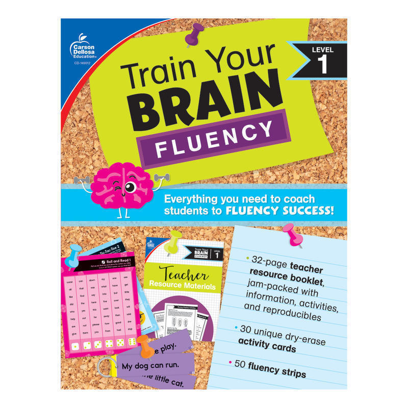 Carson Dellosa Education Train Your Brain: Fluency Level 1 Classroom Kit, Grades K-1 MPN:149012