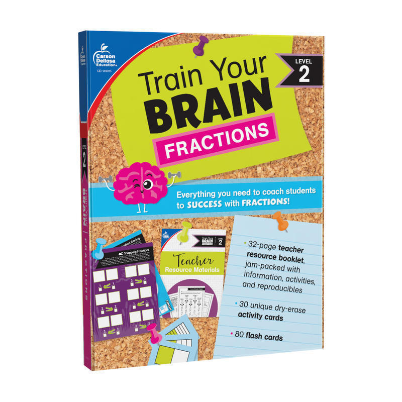 Carson-Dellosa Train Your Brain: Fractions Level 2 Classroom Kit, Grades 3 - 5 MPN:149015