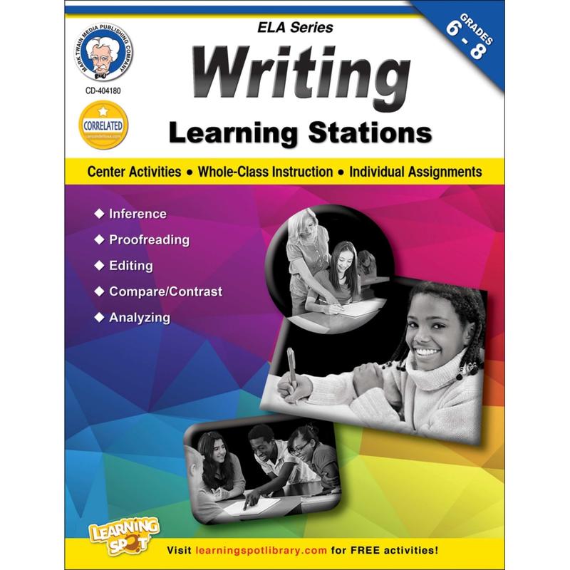 Mark Twain Writing Learning Stations Workbook, Grades 6-8 MPN:404180