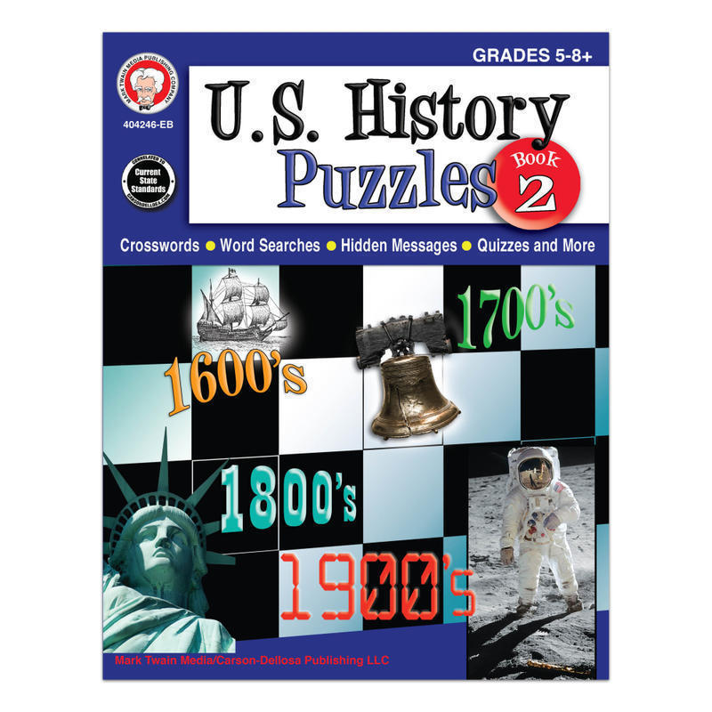 Mark Twain Media U.S. History Puzzles Book 2, Grades 5-8 MPN:404246