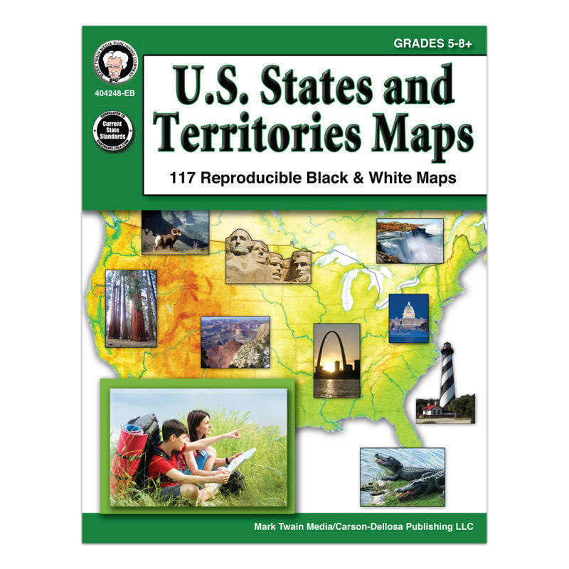 Mark Twain Media U.S. States And Territories Maps, Grades 5-8 MPN:404248