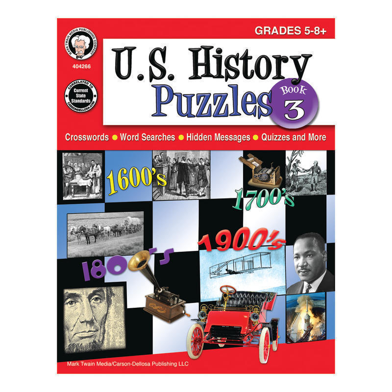 Mark Twain Media U.S. History Puzzles, Book 3, Grades 5-8 MPN:404266