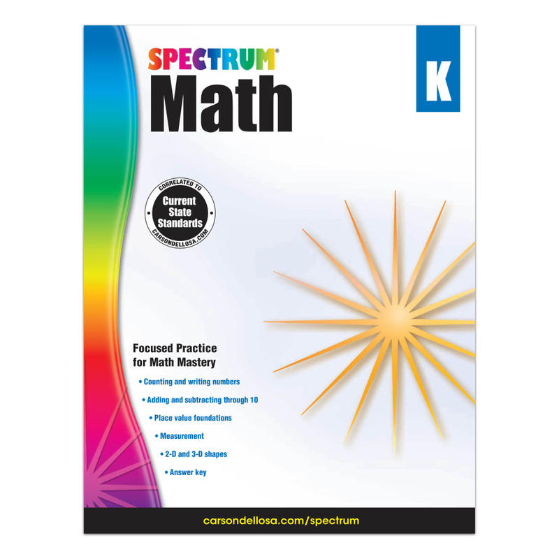Carson-Dellosa Spectrum Math Workbook, Kindergarten MPN:704560