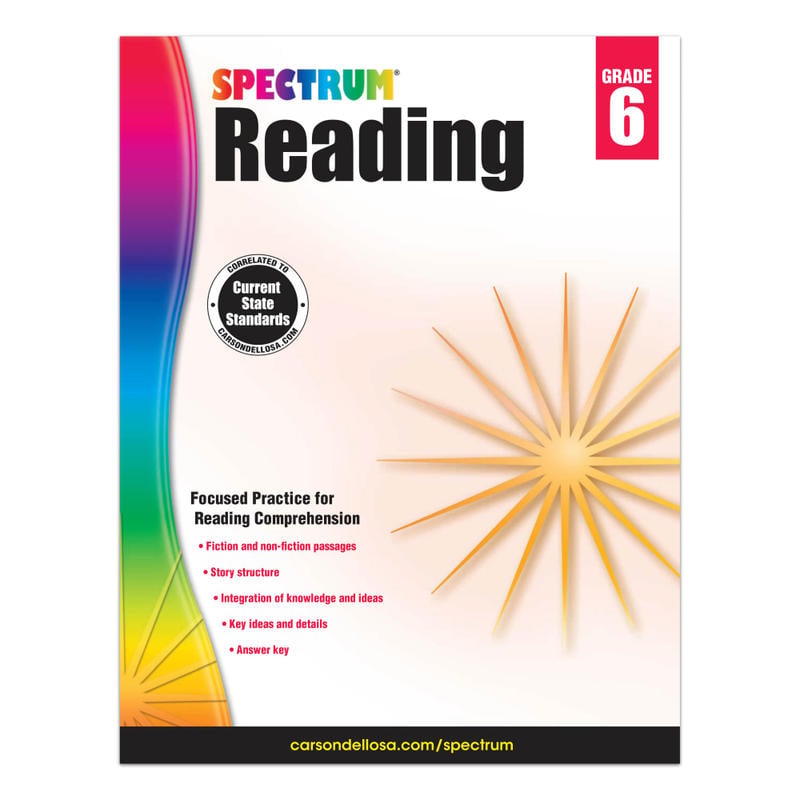 Carson-Dellosa Spectrum Reading Workbook, Grade 6 MPN:704584