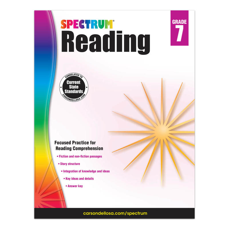 Carson-Dellosa Spectrum Reading Workbook, Grade 7 MPN:704585
