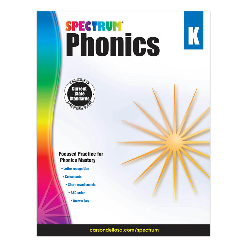 Carson-Dellosa Spectrum Phonics Workbook, Kindergarten MPN:704603
