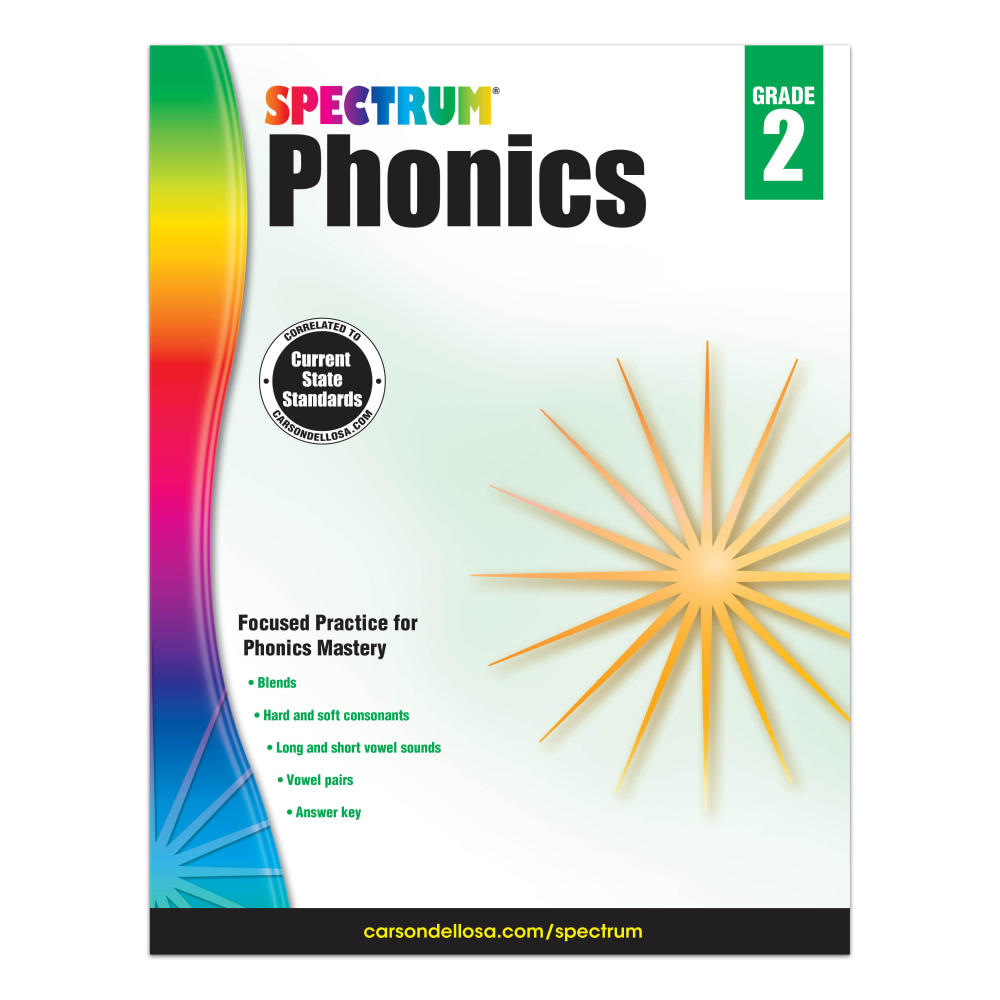 Carson-Dellosa Spectrum Phonics Workbook, Grade 2 MPN:704605