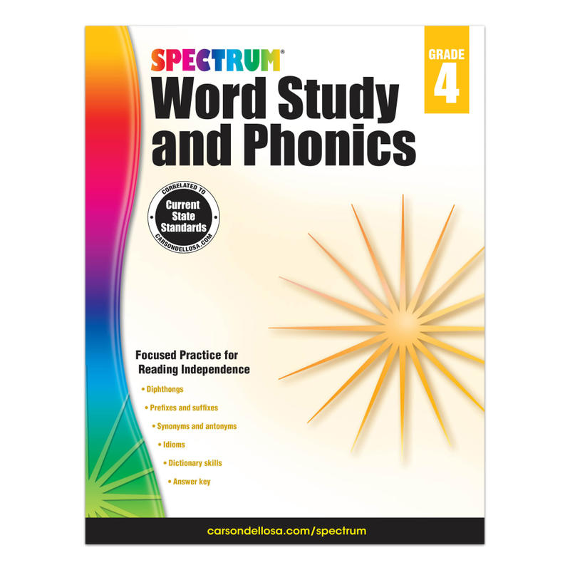 Carson-Dellosa Spectrum Word Study And Phonics Workbook, Grade 4 MPN:704607