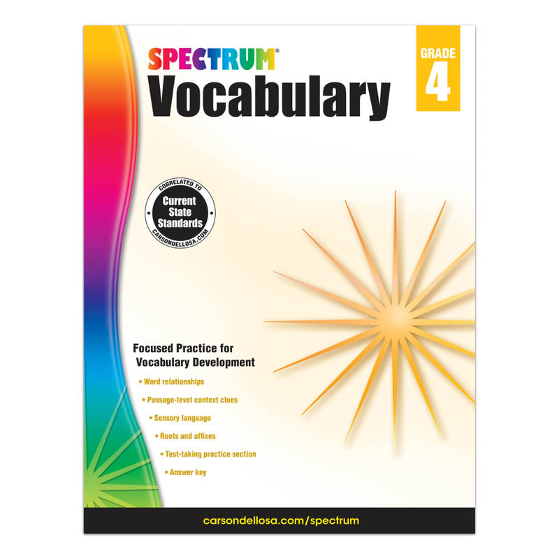 Spectrum Vocabulary Workbook, Grade 4 MPN:704611
