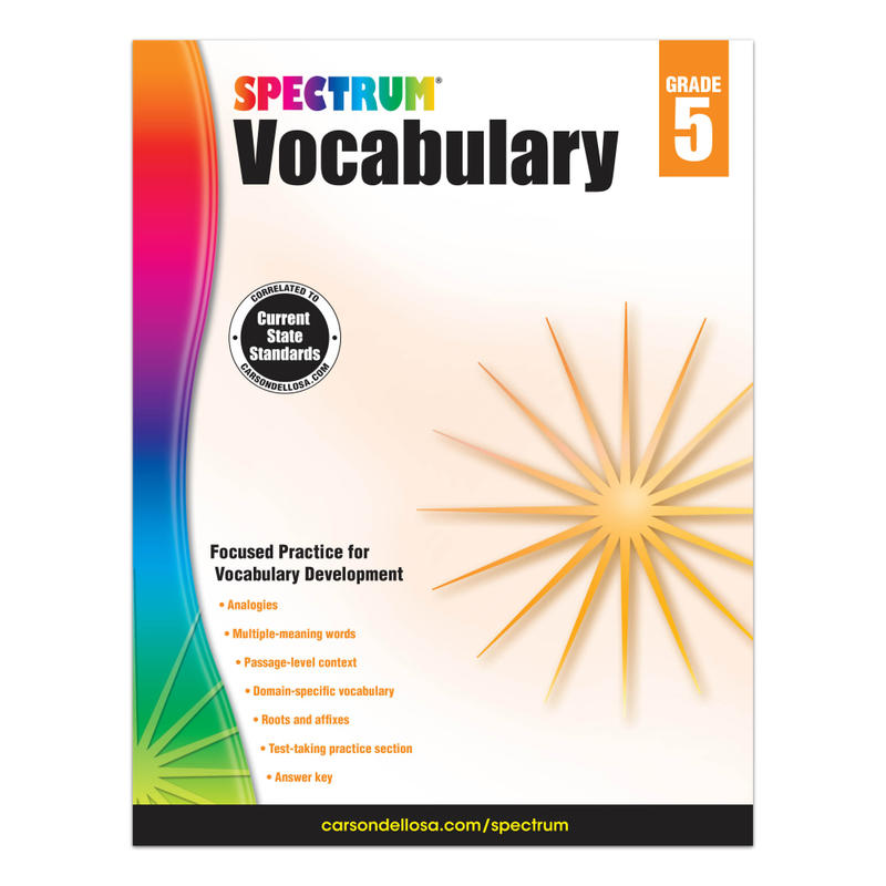 Spectrum Vocabulary Workbook, Grade 5 MPN:704612
