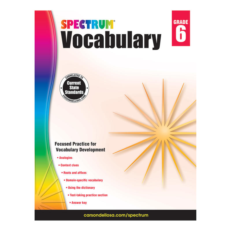 Spectrum Vocabulary Workbook, Grade 6 MPN:704613