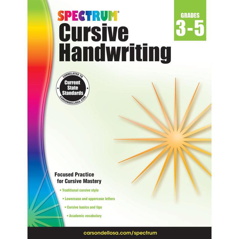 Spectrum Cursive Handwriting Workbook MPN:704692