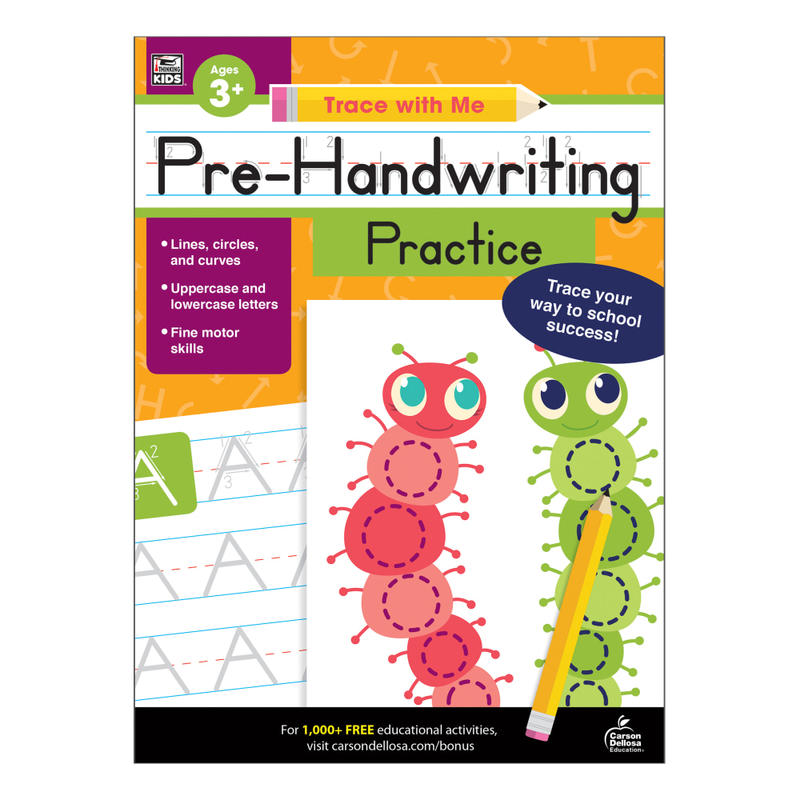 Carson-Dellosa Trace With Me Activity Book, Pre-Handwriting Practice, Preschool - Grade 2 MPN:705218