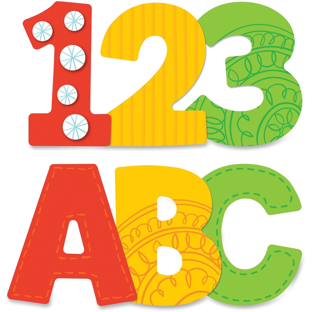 Carson Dellosa Education Boho EZ Letters Set - Fun Theme/Subject - 52x Letter, 10x Number, 14x Punctuation Marks Shape - 0 MPN:130050