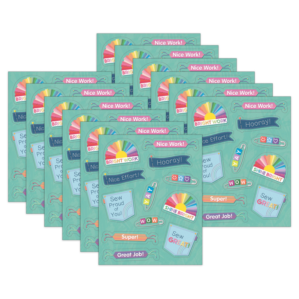 Carson Dellosa Education Motivational Stickers, Crafty and Cool Motivators, 72 Per Pack, Set Of 12 Packs MPN:CD-168332-12