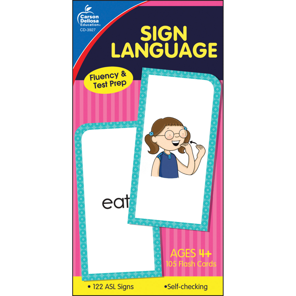 Carson-Dellosa Sign Language Flash Cards, Grade PreK-8 MPN:CD-3927