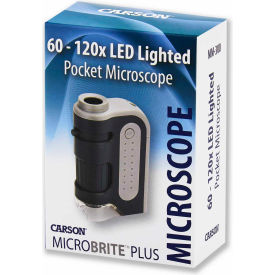 Carson® MM-300 MicroBrite™ Plus 60x-120x LED Lighted Pocket Microscope MM-300 - Pkg Qty 4
