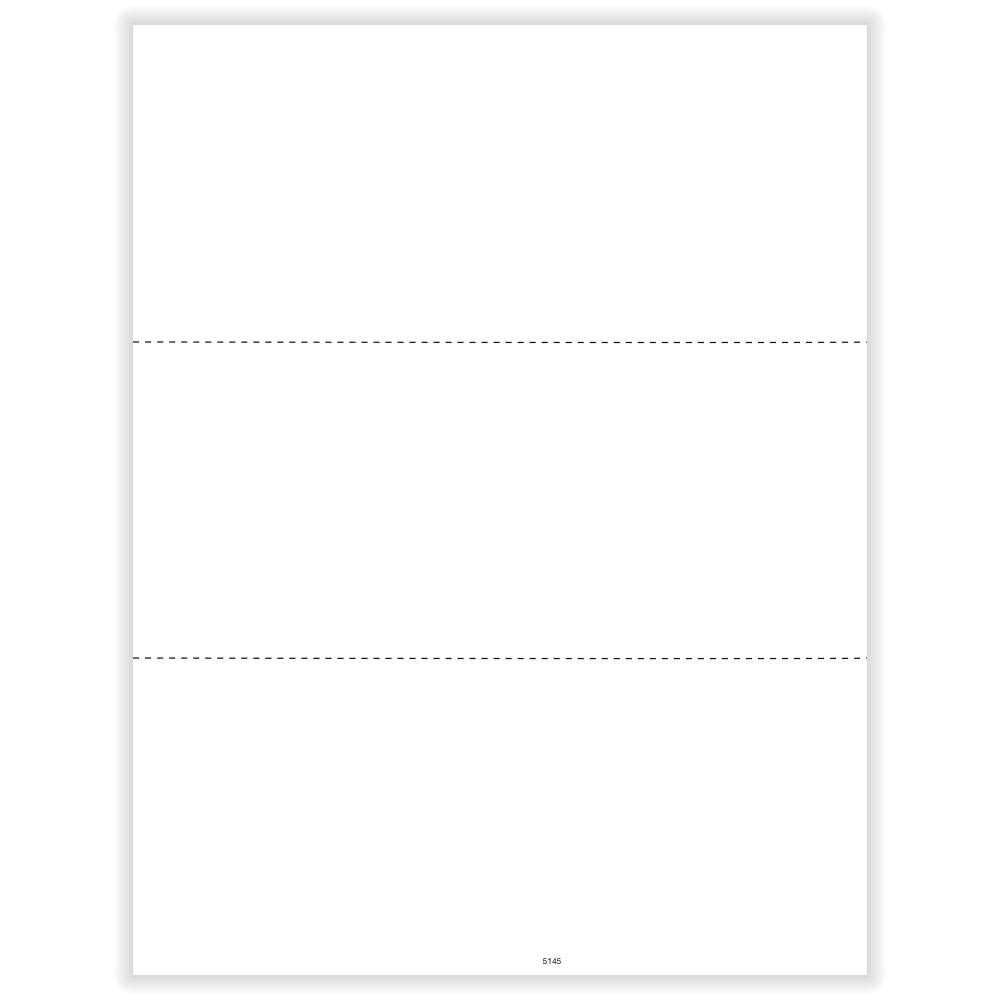 ComplyRight 1099 Tax Forms, Blank Face Perforated without Stub for 1099/1098/5498, 3-Up, 8-1/2in x 11in, Pack Of 1, 500 Forms, 5145B25 MPN:5145B25