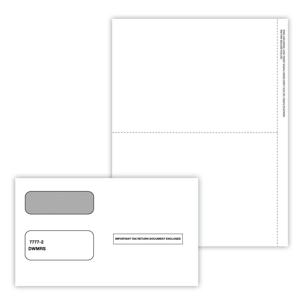 ComplyRight 1099-MISC Blank Recipient Only Tax Form Set, 3-Part, 2-Up, Copy B (No Backer), State/File, 8-1/2in x 11in, Pack Of 50 MPN:6112E25