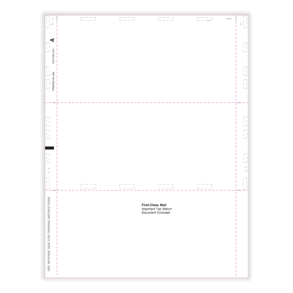ComplyRight 1099-NEC Pressure Seal Tax Form, Blank with Backer Instructions, Z-Fold, 11in, Pack of 500 Forms MPN:NEC5501B25
