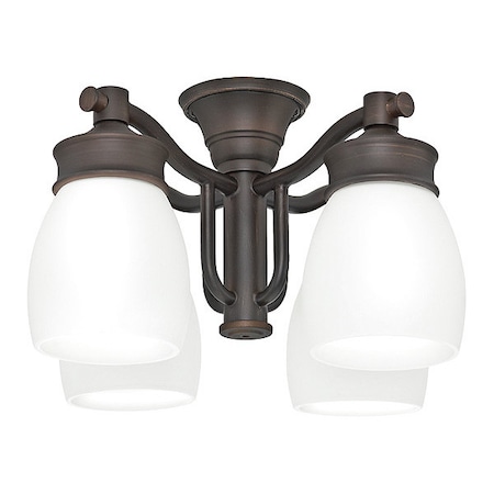 Outdoor 4 Light Fixture with Cased White Glass, Brushed Cocoa MPN:99090