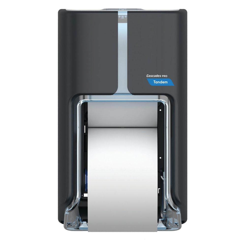 Cascades PRO Tandem, High Capacity Bath Tissue Dispenser, Top Bottom Roll, Dark Gray MPN:C310