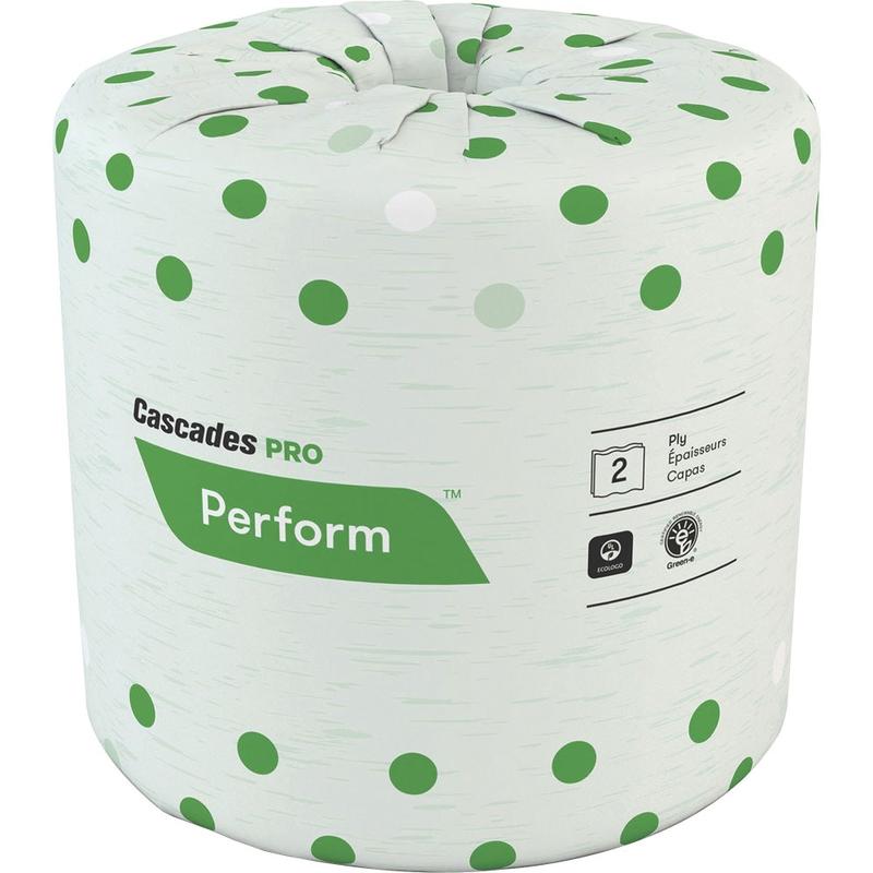 Cascades PRO Perform Standard Toilet Paper - 2 Ply - 4in x 3.50in - 336 Sheets/Roll - White - 48 / Carton (Min Order Qty 2) MPN:B340