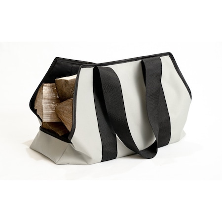 Faux Leather Log Carrier, Large, Grey MPN:8 15073 02822 2