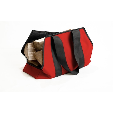 Faux Leather Log Carrier, Med, Cranberry MPN:8 15073 02823 9