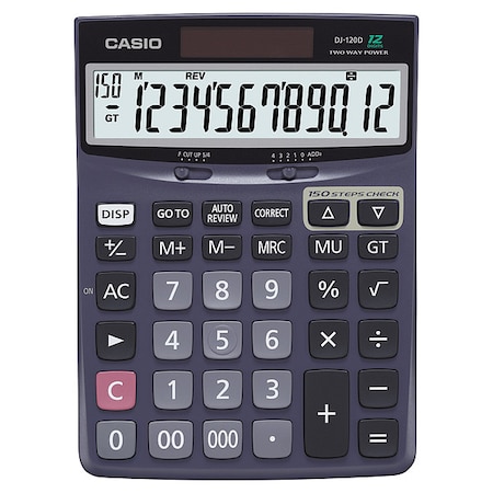 Desktop Calculator, 12, LCD, Backspace Key, Memory MPN:DJ120D