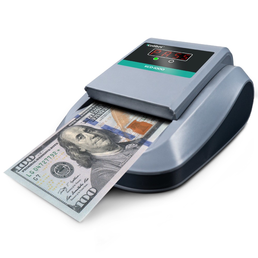 Kolibri KCD-1000 4-Way Orientation Portable Fake Currency Reader And Counterfeit Bill Detector, 3-5/8inH x 6-5/16inW x 5-1/8inD MPN:KCD-1000