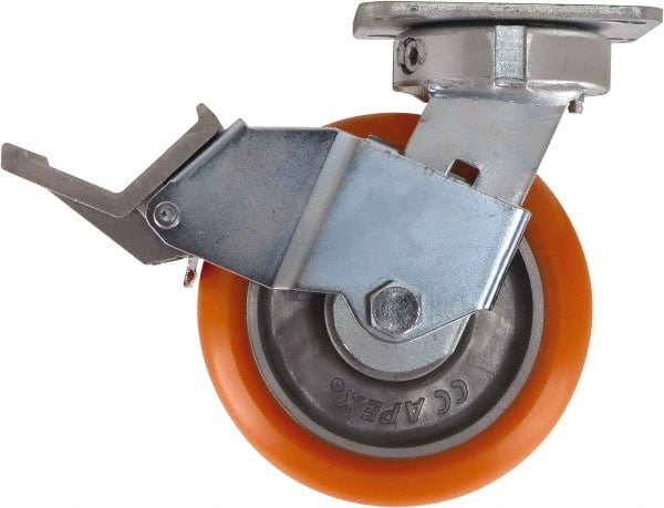Swivel Top Plate Caster: Polyurethane, 6