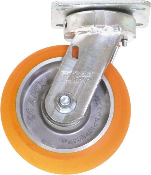 Swivel Top Plate Caster: Polyurethane on Aluminum, 6
