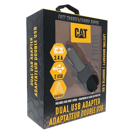 USB Car Charger, Charges Up To 2 Devices MPN:CAT-DC2USB-BLK