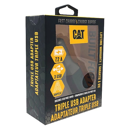 USB Car Charger, Charges Up To 3 Devices MPN:CAT-DC3USB-BLK