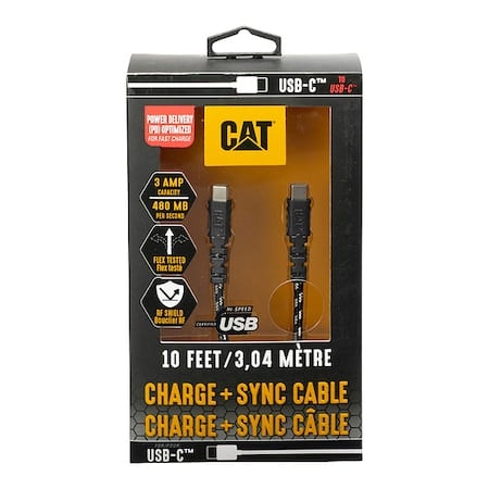 USB Cable, Type C, 10 ft, 480 MBps MPN:CAT-USBC-USBC
