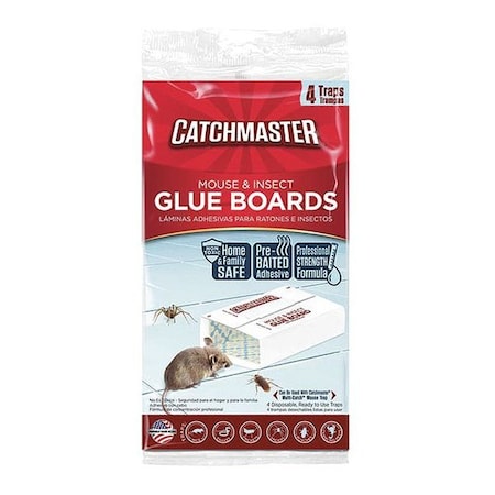 Glue Trap, 8-1/2 In. L, 5-1/4 In. W, PK4 MPN:18-72