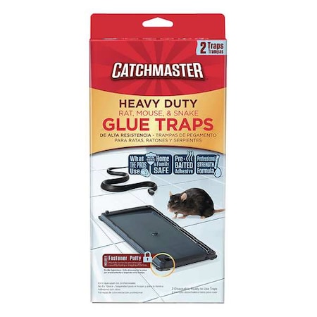 Heavy Duty Rat, Mouse & Snake Glue Trap, 5-1/4 in W x 1/4 in H, Non-Toxic, PK 2 MPN:404SD