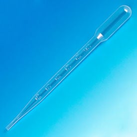 Transfer Pipet 7.0mL Large Bulb Graduated to 3mL 155mm Sterile PP Cellophane Wrap 100/Pack 135038-100
