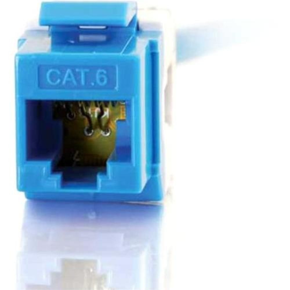 C2G 180 Degree Cat6 RJ45 UTP Keystone Jack - Blue - RJ-45, 110-punchdown MPN:35211